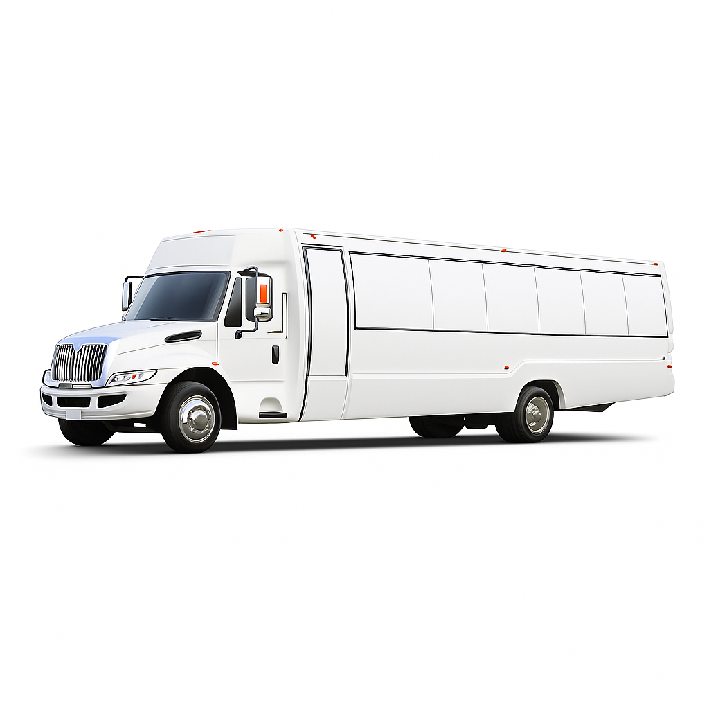 International White 25 passengers party bus