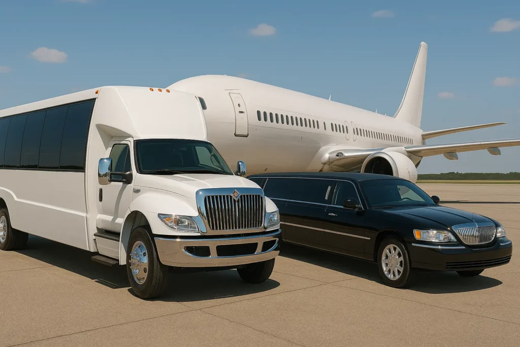 West Palm Beach Party Bus and Limo and Airpor Transfer Vehicles